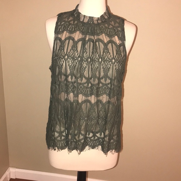 love, Fire Tops - Love Fire Blouse. Olive color
